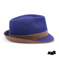 jos van dijck trilby katoen vegan leather blue jeans