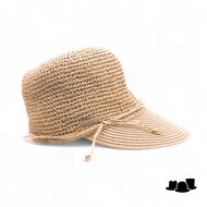 seeberger visor cap fijn crochet papierstro naturel