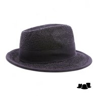 bedacht fedora crochet cellulose zwart