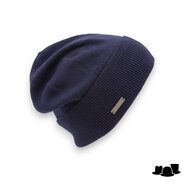 seeberger muts fijn katoen donkerblauw