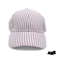 fiebig baseball cap katoen linnenmix streep beige