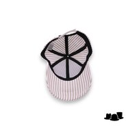 fiebig baseball cap katoen linnenmix streep beige