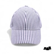 fiebig baseball cap katoen linnenmix streep jeansblauw