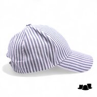fiebig baseball cap katoen linnenmix streep jeansblauw