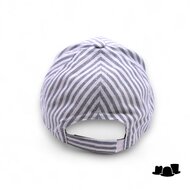 fiebig baseball cap katoen linnenmix streep jeansblauw