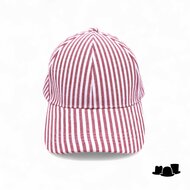 fiebig baseball cap katoen linnenmix streep rood