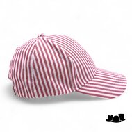 fiebig baseball cap katoen linnenmix streep rood