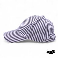 fiebig baseball cap katoen linnenmix streep blauw