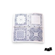 onkar neckerchief satijn paisley patchwork ivory and black