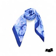 onkar neckerchief satijn swirls blue