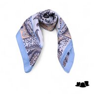 onkar neckerchief satijn paisley blue steel