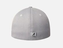 kangol baseball cap flexfit leather patch silver