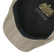 stetson newsboy cap hatteras silk linnen mix light brown stripe