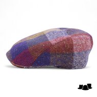 wigens ivy modern flat cap magee wool check rust purple
