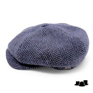 wigens newsboy retro cap magee wool herringbone blue