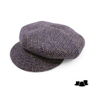 jos van dijck ballonpet alis99 wol basketweave beige blauw
