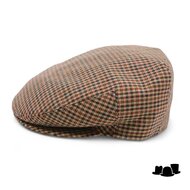 jos van dijck klassieke engelse pet ruit beige oranje groen