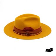 jos van dijck bespoke fedora beadline fiorella yellow and burnt orange