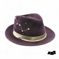 jos van dijck bespoke fedora stardust collection cassiopeia brown and gold