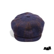 alfonso deste kyoto newsboy cap alpaca wolmix check blauw terra
