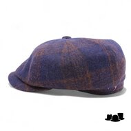 alfonso deste kyoto newsboy cap alpaca wolmix check blauw terra