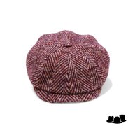 alfonso deste kyoto newsboy cap scheerwol visgraat bordeaux