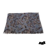 stetson scarf wool paisley grey brown