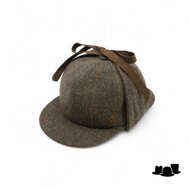 alfonso deste deerstalker sherlock wol visgraat groen