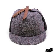 alfonso deste deerstalker sherlock wol visgraat ruit grijs