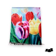 onkar painting sjaal wolmix tulpen