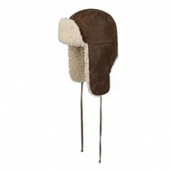 stetson aviator bomber waxed pigskin brown