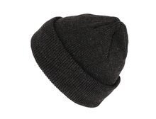 fiebig knitted beanie insulated met omslag gemeleerd antracite