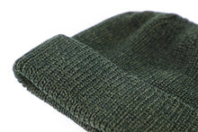 fiebig beanie muts gemeleerd merino wolmix olijfgroen