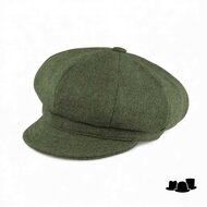 fiebig dames ballonpet shetland wool melange olive green