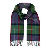 john hanly irish wool scarf long purple green navy check