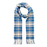 john hanly irish wool scarf long blue beige check