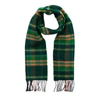 john hanly irish cashmere and merino scarf green beige check