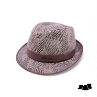 jos van dijck trilby wolmix grof visgraat bruin en beige