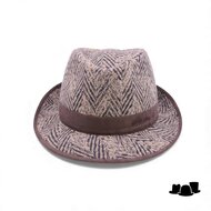jos van dijck trilby wolmix grof visgraat bruin en beige