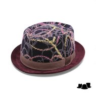 jos van dijck pork pie wool and velvet multi bordeaux