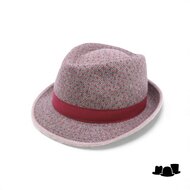 jos van dijck trilby tweed dessin grijsblauw en rood