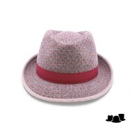 jos van dijck trilby tweed dessin grijsblauw en rood