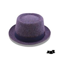 jos van dijck pork pie tweed blauw en bordeaux