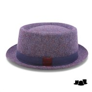 jos van dijck pork pie tweed blauw en bordeaux