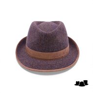 jos van dijck trilby tweed visgraat bruin