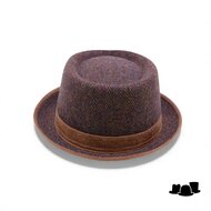 jos van dijck pork pie tweed visgraat bruin