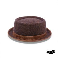 jos van dijck pork pie tweed visgraat bruin