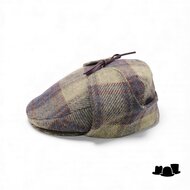 city sport engelse pet 9 met oorklep british tweed ruit beige groen