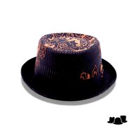 alfonso deste pork pie corduroy graphic black