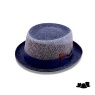 alfonso deste pork pie tweed blauw grijs